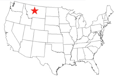 Outline map of Montana