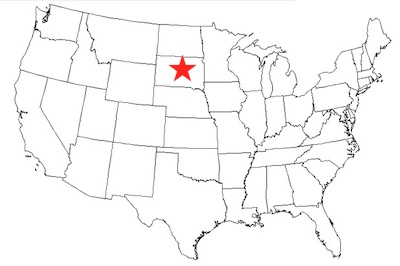Outline Map South Dakota.