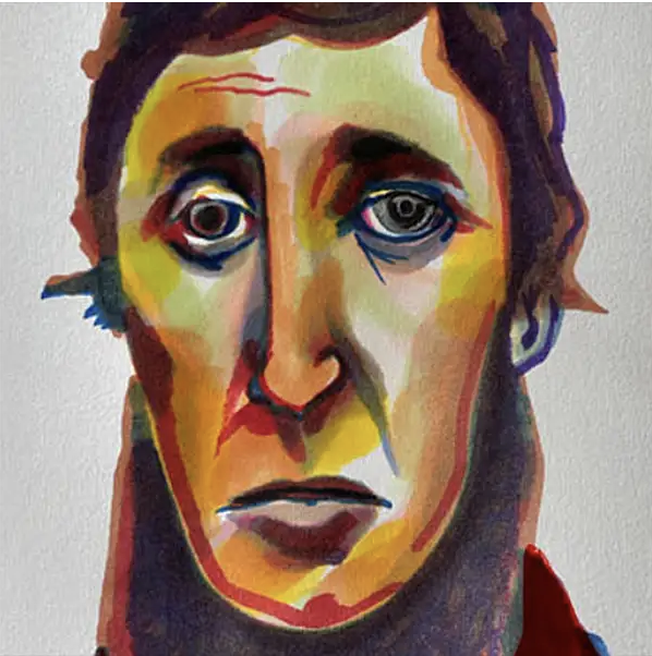 Abstract portrait of Thoreau